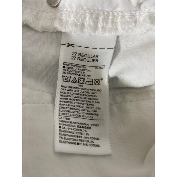 Gap Womens Denim Leggings 27 Regular White Stretch Skinny Fit Preppy Minimalist - Picture 4 of 7